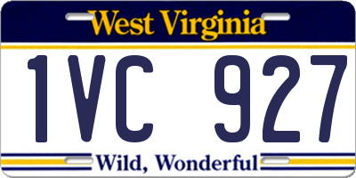 WV license plate 1VC927