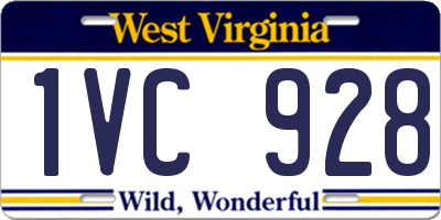 WV license plate 1VC928