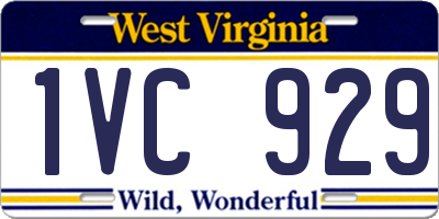 WV license plate 1VC929