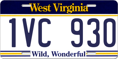 WV license plate 1VC930