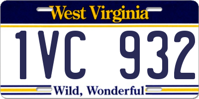 WV license plate 1VC932