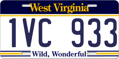 WV license plate 1VC933