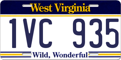 WV license plate 1VC935