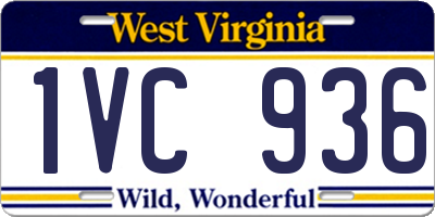 WV license plate 1VC936