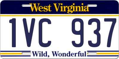 WV license plate 1VC937