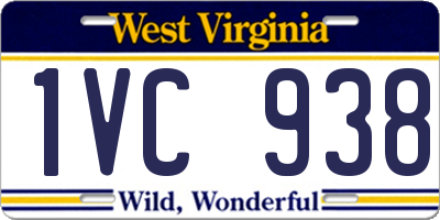 WV license plate 1VC938