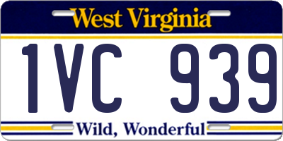 WV license plate 1VC939
