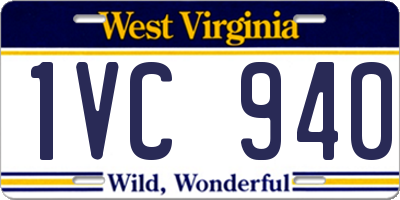 WV license plate 1VC940
