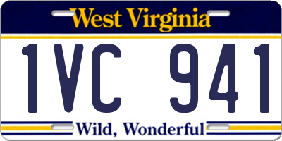 WV license plate 1VC941