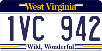 WV license plate 1VC942