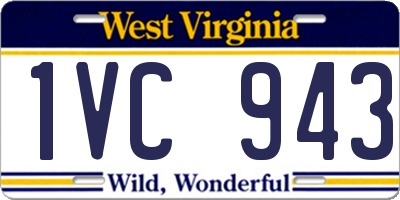 WV license plate 1VC943