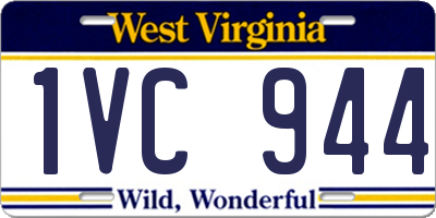 WV license plate 1VC944
