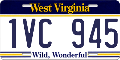 WV license plate 1VC945