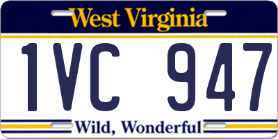 WV license plate 1VC947