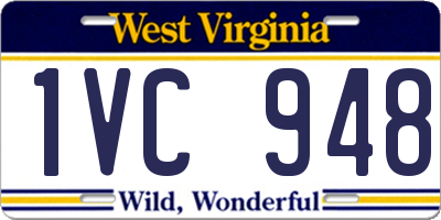 WV license plate 1VC948
