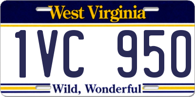 WV license plate 1VC950