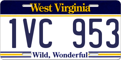 WV license plate 1VC953