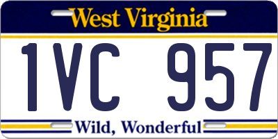 WV license plate 1VC957