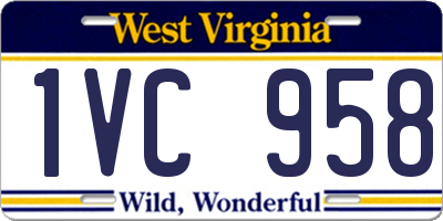 WV license plate 1VC958