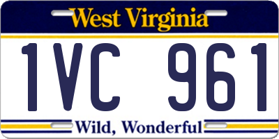 WV license plate 1VC961