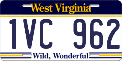 WV license plate 1VC962