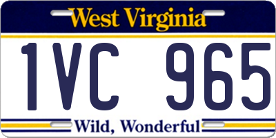 WV license plate 1VC965