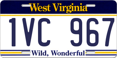 WV license plate 1VC967