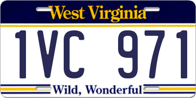 WV license plate 1VC971