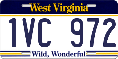 WV license plate 1VC972