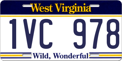 WV license plate 1VC978