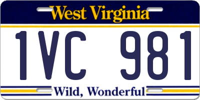 WV license plate 1VC981