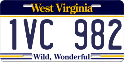 WV license plate 1VC982
