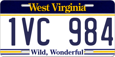 WV license plate 1VC984