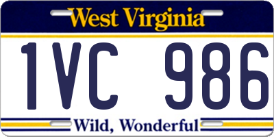 WV license plate 1VC986