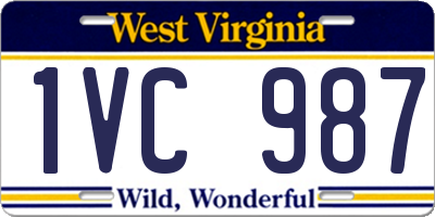 WV license plate 1VC987