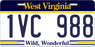 WV license plate 1VC988