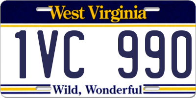 WV license plate 1VC990