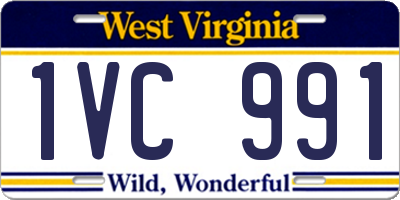WV license plate 1VC991
