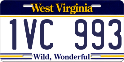 WV license plate 1VC993