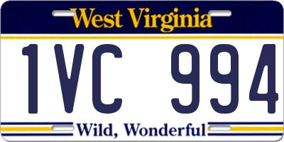 WV license plate 1VC994