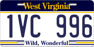 WV license plate 1VC996