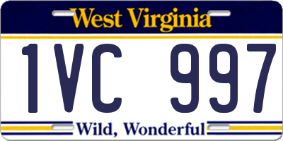 WV license plate 1VC997