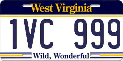 WV license plate 1VC999