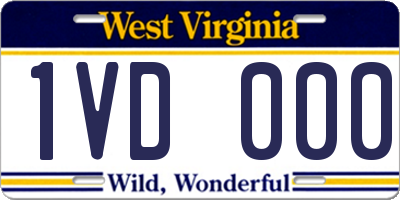 WV license plate 1VD000