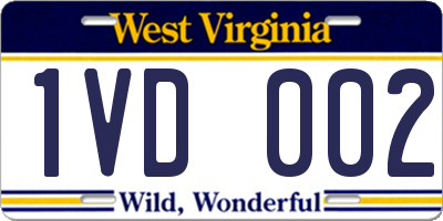WV license plate 1VD002