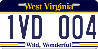 WV license plate 1VD004