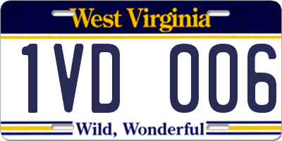 WV license plate 1VD006