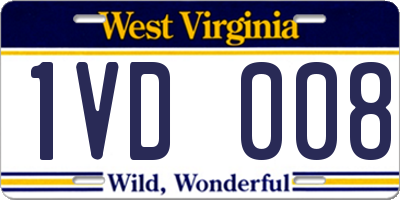 WV license plate 1VD008
