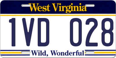 WV license plate 1VD028