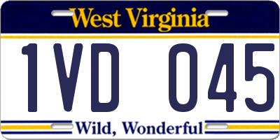 WV license plate 1VD045
